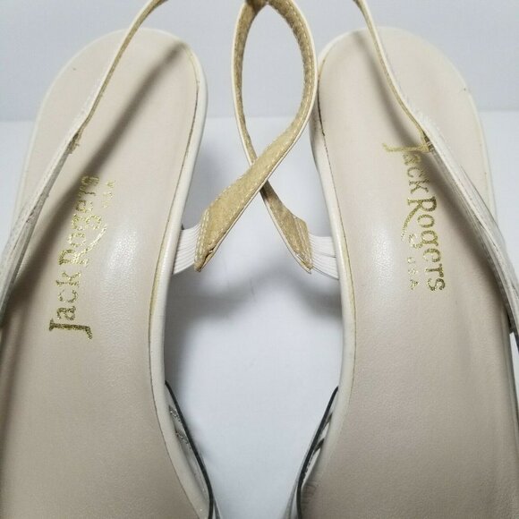 Vintage Jack Rogers Clear Straps Pumps Cream 8.5 - Picture 6 of 10
